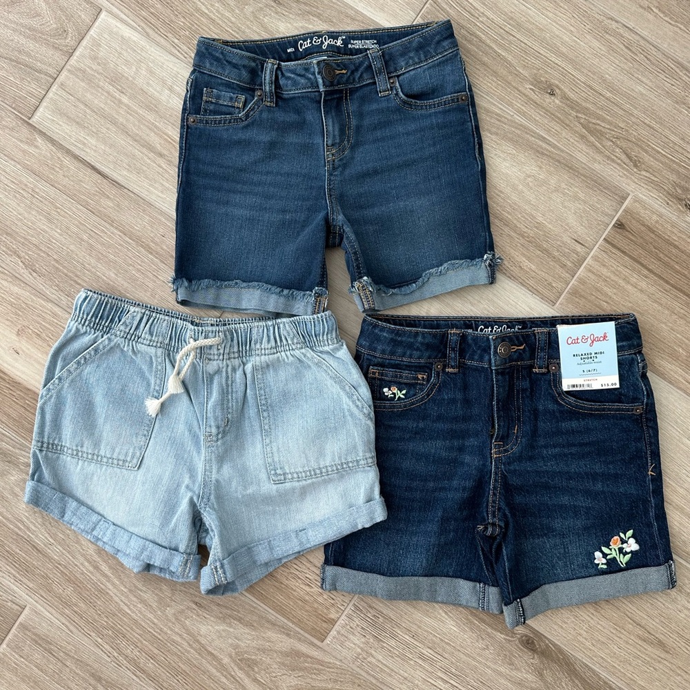 Cat & Jack Blue Denim Shorts Set